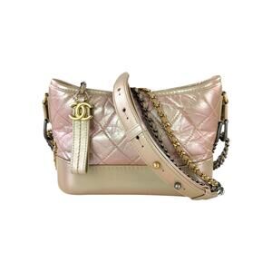 Chanel Gabrielle Metallic Matelassse Leather Shoulder Bag